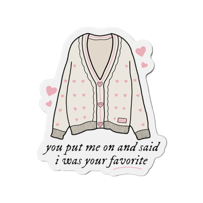 Lover Cardigan Valentine's Day Swiftie Die-Cut Magnets | Taylor Inspired Flexible Vinyl Magnets