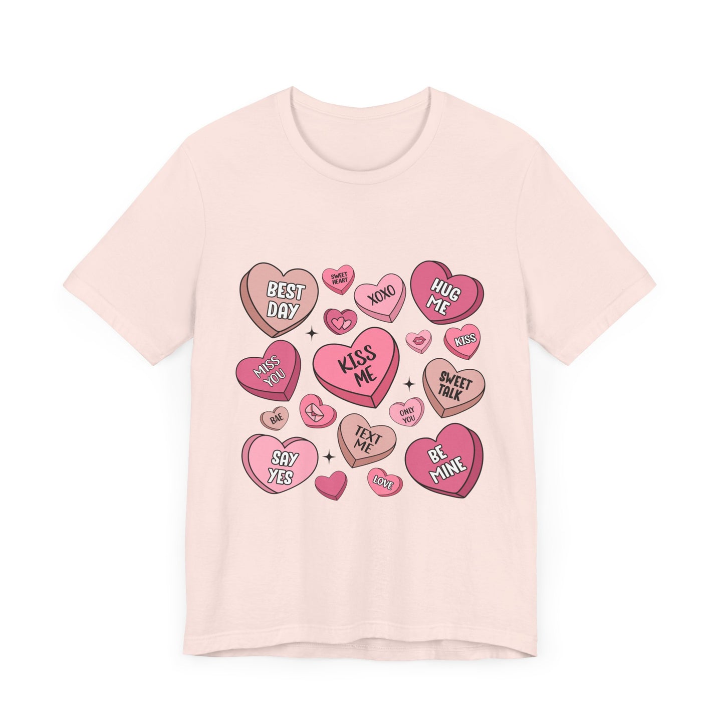 Valentine's Conversation Hearts Unisex T-Shirt, Bella Canvas Tee, Love Heart Shirt, Valentine's Day Gift, Romantic Graphic Tee