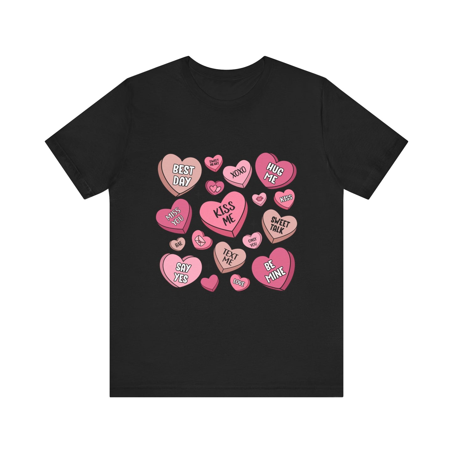 Valentine's Conversation Hearts Unisex T-Shirt, Bella Canvas Tee, Love Heart Shirt, Valentine's Day Gift, Romantic Graphic Tee