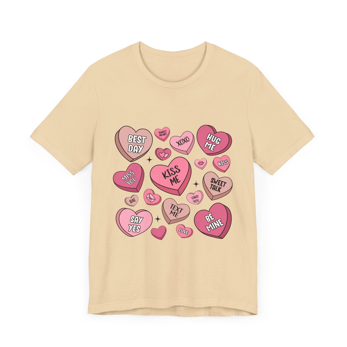 Valentine's Conversation Hearts Unisex T-Shirt, Bella Canvas Tee, Love Heart Shirt, Valentine's Day Gift, Romantic Graphic Tee