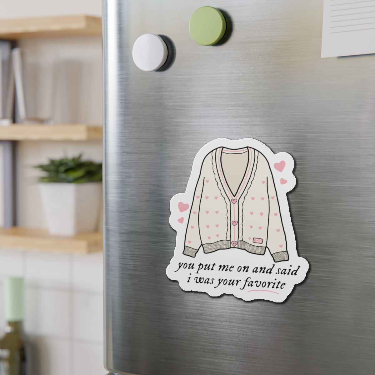 Lover Cardigan Valentine's Day Swiftie Die-Cut Magnets | Taylor Inspired Flexible Vinyl Magnets