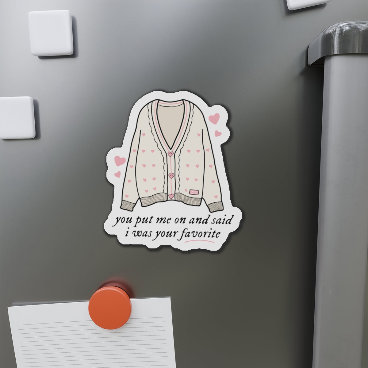 Lover Cardigan Valentine's Day Swiftie Die-Cut Magnets | Taylor Inspired Flexible Vinyl Magnets