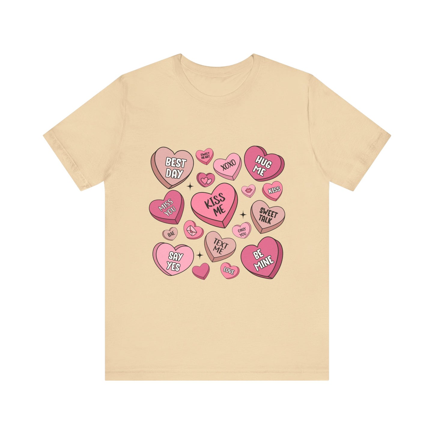 Valentine's Conversation Hearts Unisex T-Shirt, Bella Canvas Tee, Love Heart Shirt, Valentine's Day Gift, Romantic Graphic Tee