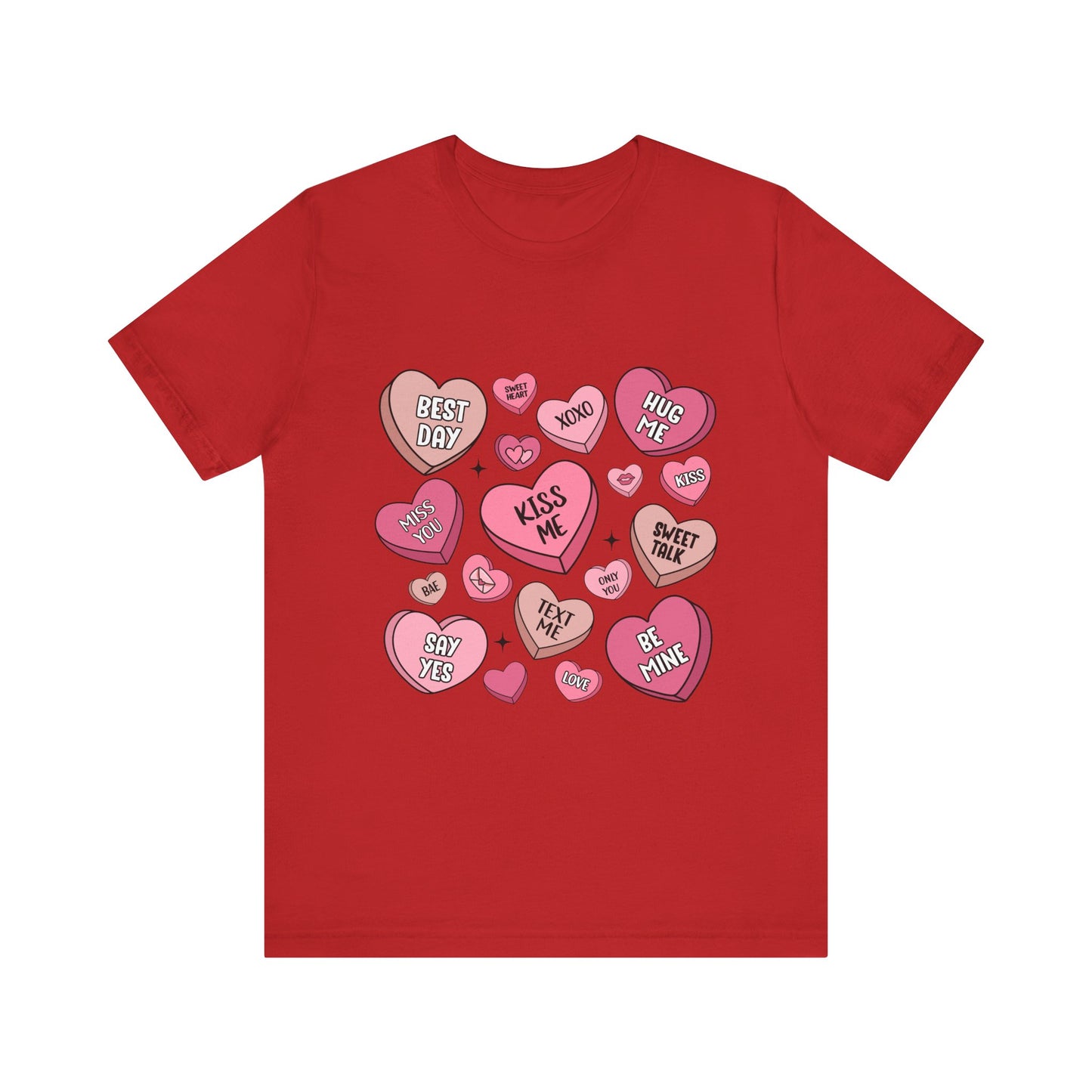 Valentine's Conversation Hearts Unisex T-Shirt, Bella Canvas Tee, Love Heart Shirt, Valentine's Day Gift, Romantic Graphic Tee