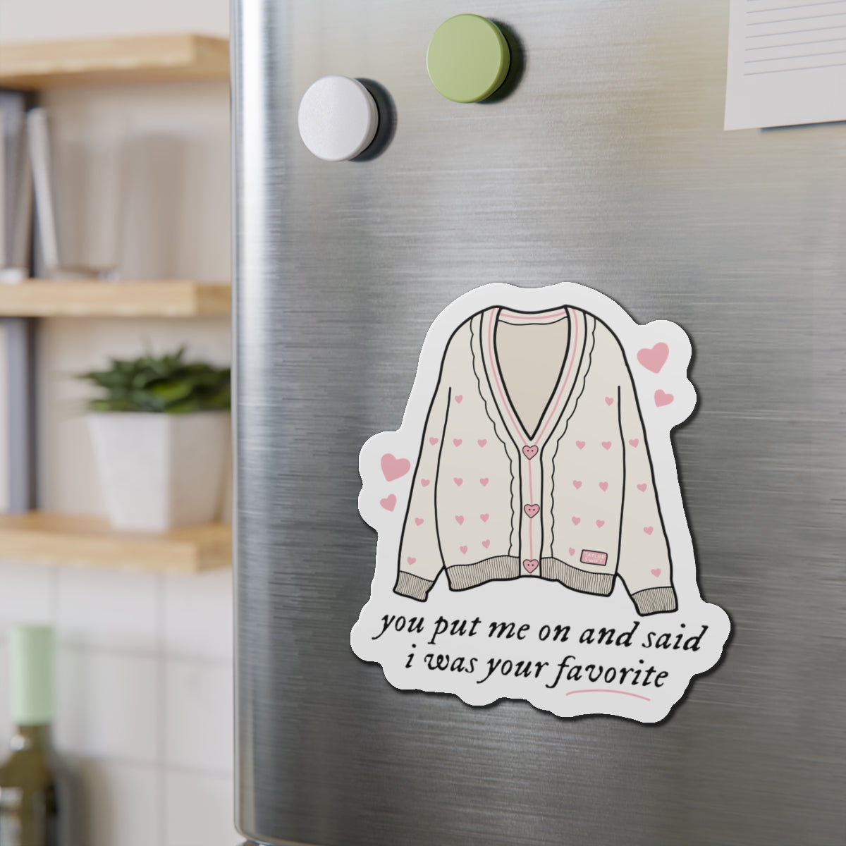 Lover Cardigan Valentine's Day Swiftie Die-Cut Magnets | Taylor Inspired Flexible Vinyl Magnets