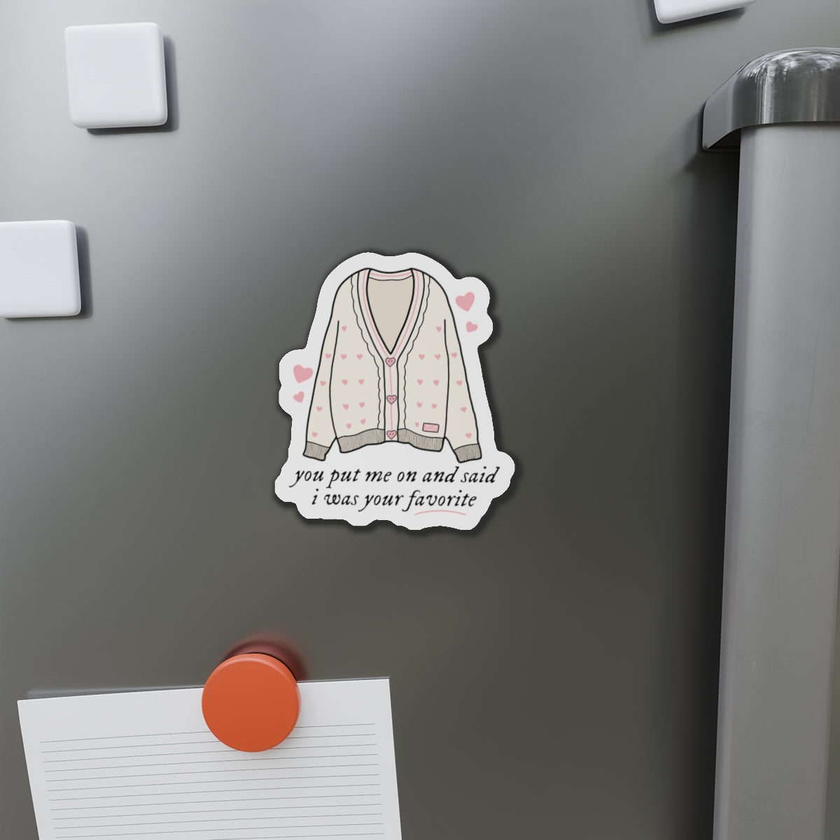 Lover Cardigan Valentine's Day Swiftie Die-Cut Magnets | Taylor Inspired Flexible Vinyl Magnets