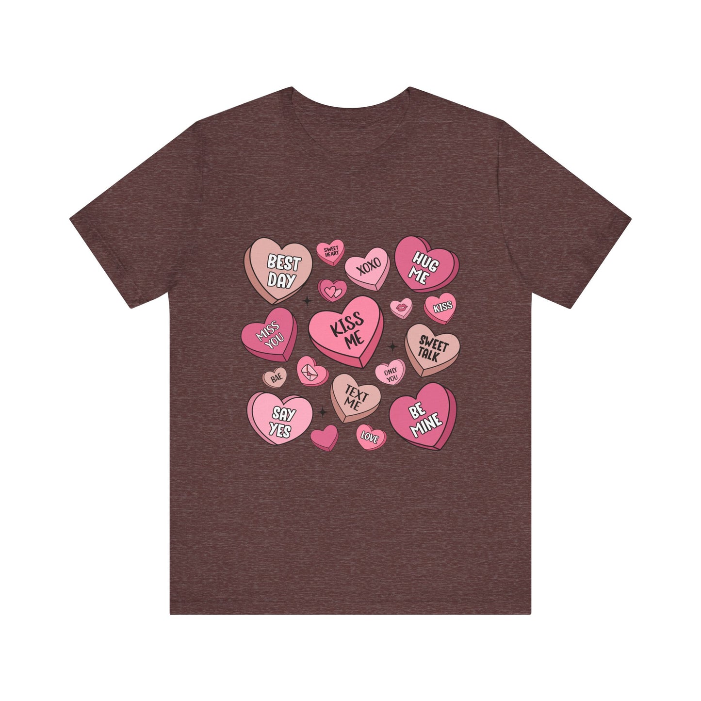 Valentine's Conversation Hearts Unisex T-Shirt, Bella Canvas Tee, Love Heart Shirt, Valentine's Day Gift, Romantic Graphic Tee