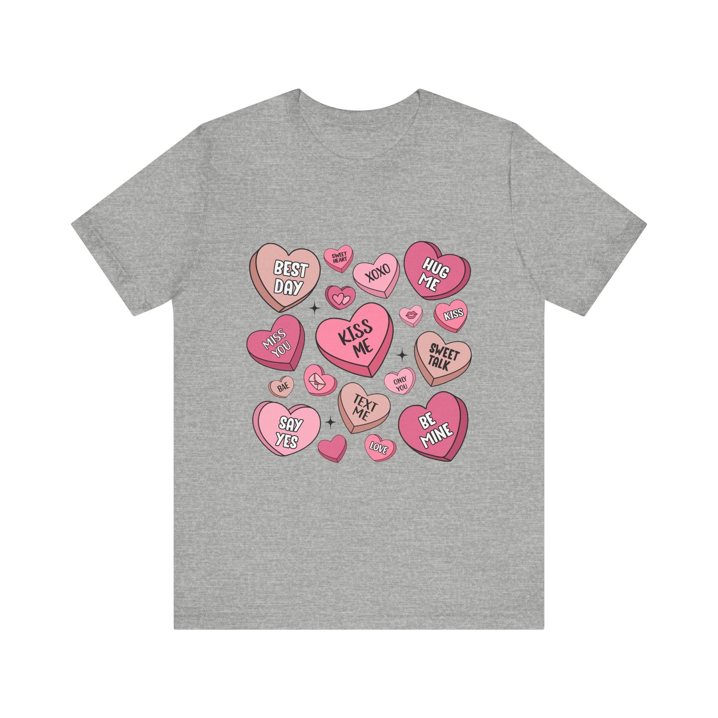 Valentine's Conversation Hearts Unisex T-Shirt, Bella Canvas Tee, Love Heart Shirt, Valentine's Day Gift, Romantic Graphic Tee