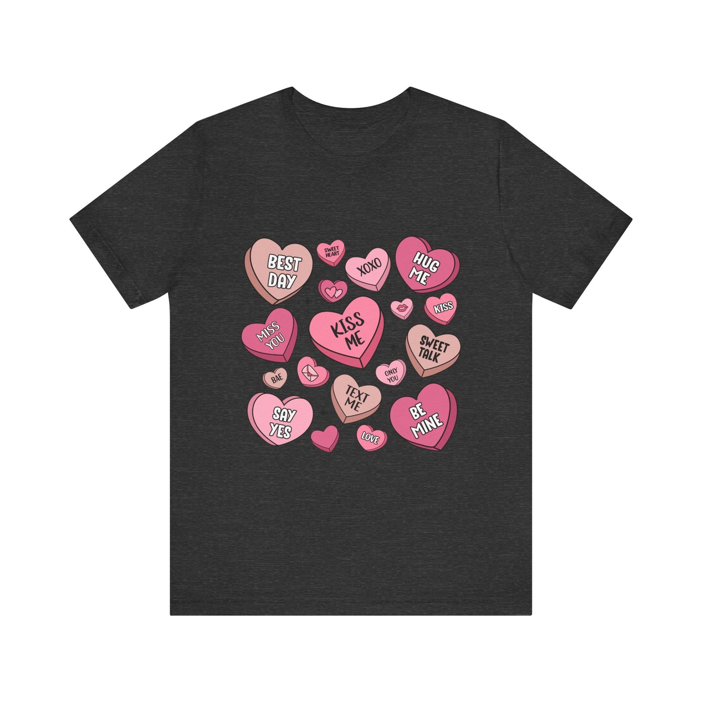 Valentine's Conversation Hearts Unisex T-Shirt, Bella Canvas Tee, Love Heart Shirt, Valentine's Day Gift, Romantic Graphic Tee