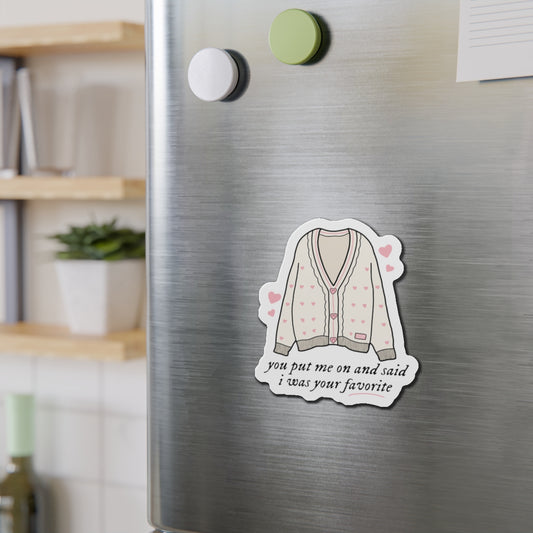 Lover Cardigan Valentine's Day Swiftie Die-Cut Magnets | Taylor Inspired Flexible Vinyl Magnets