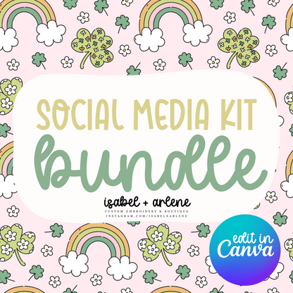 St. Patrick’s Day Digital Templates for Small Business Social Media | Social Media Kit | Holiday Social Media Kit | Canva Editable Kit