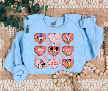 Valentine’s Day Crewneck | Sensational Six DTF Printed Sweatshirt | Cute & Fun Love-Themed Shirt for Mouse Fans