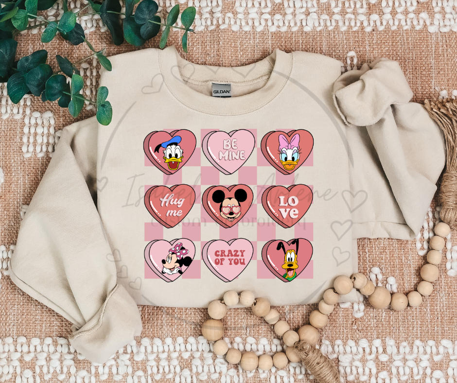 Valentine’s Day Crewneck | Sensational Six DTF Printed Sweatshirt | Cute & Fun Love-Themed Shirt for Mouse Fans