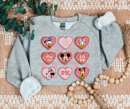 Valentine’s Day Crewneck | Sensational Six DTF Printed Sweatshirt | Cute & Fun Love-Themed Shirt for Mouse Fans