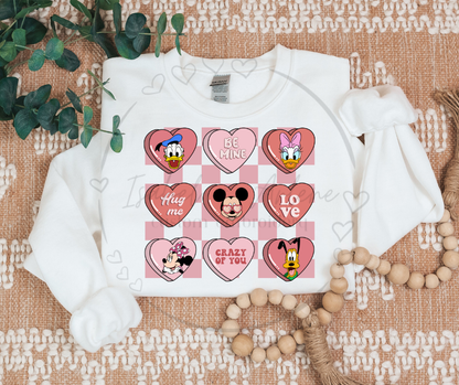 Valentine’s Day Crewneck | Sensational Six DTF Printed Sweatshirt | Cute & Fun Love-Themed Shirt for Mouse Fans