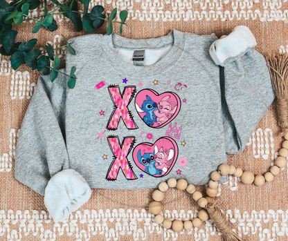 Valentine’s Day Crewneck | Aliens XO DTF Printed Sweatshirt | Cute & Cozy Inspired Valentine’s Shirt